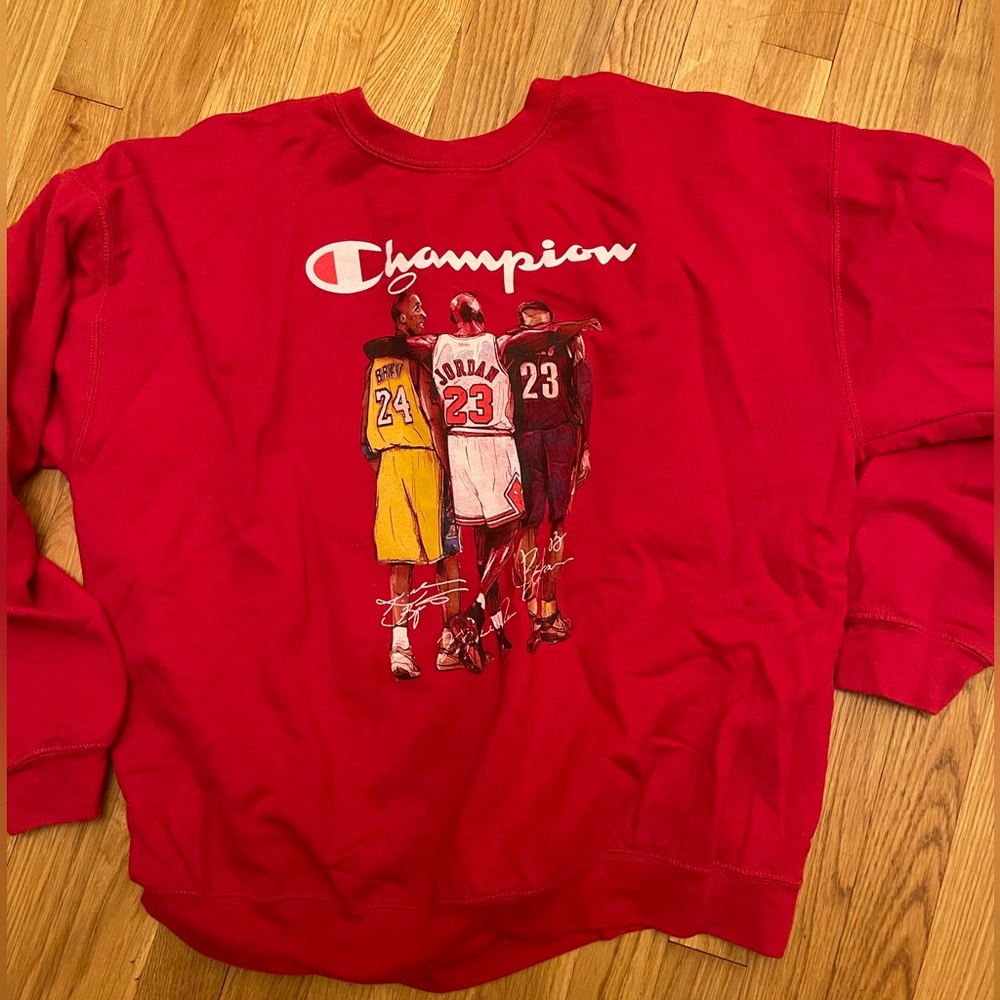 3 basketball legends champion crewneck